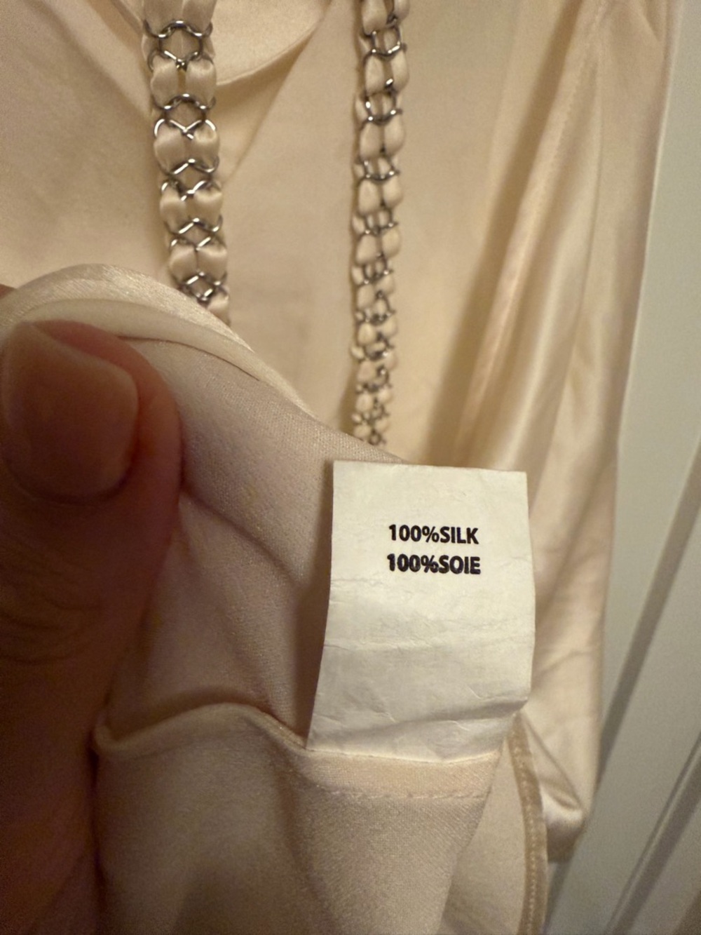 Ramy Brook 100% Silk Cream Backless
Embellished Camisole Blouse Size Large - Picture 4 of 5